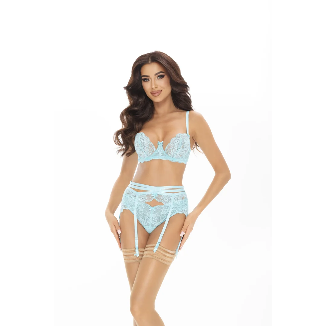 Gorsety, body, pasy Pas do pończoch Model V-11022 Błękit - Axami — zdjęcie 2