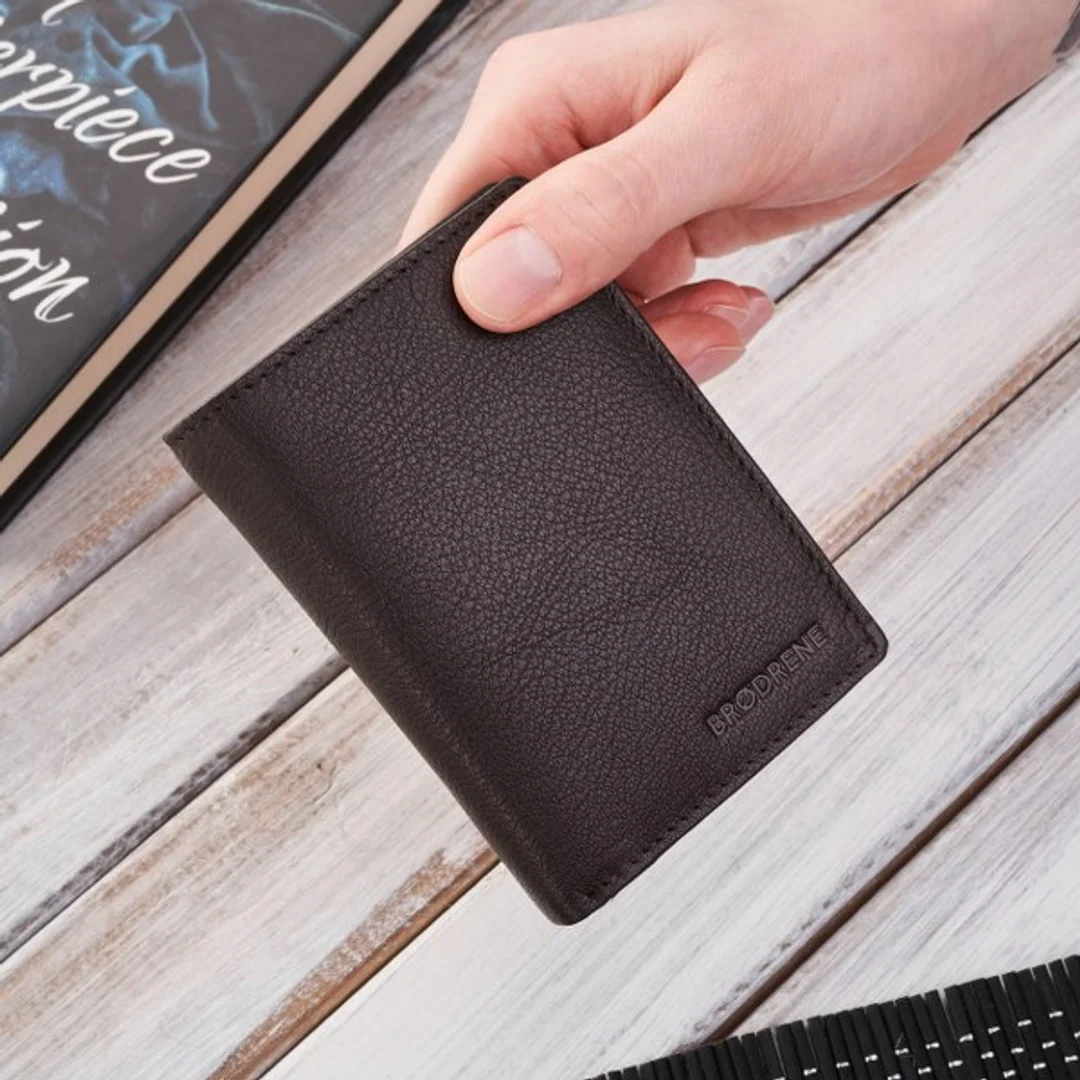 Portfel Męski Skórzany Brødrene G-106 Brązowy Rfid