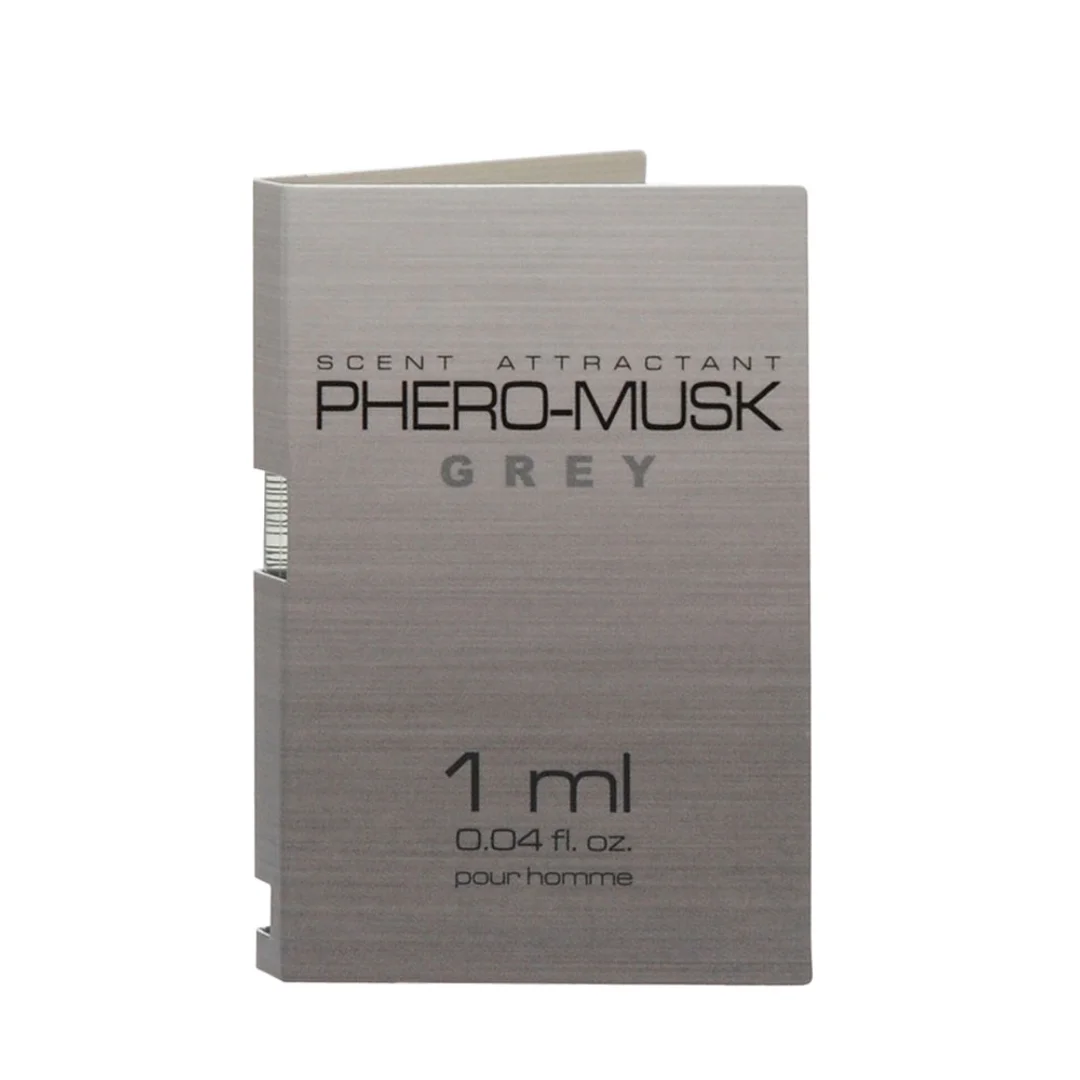 Perfumy męskie w małym wydaniu, Phero-Musk Grey for men, 1 ml. Kuszą