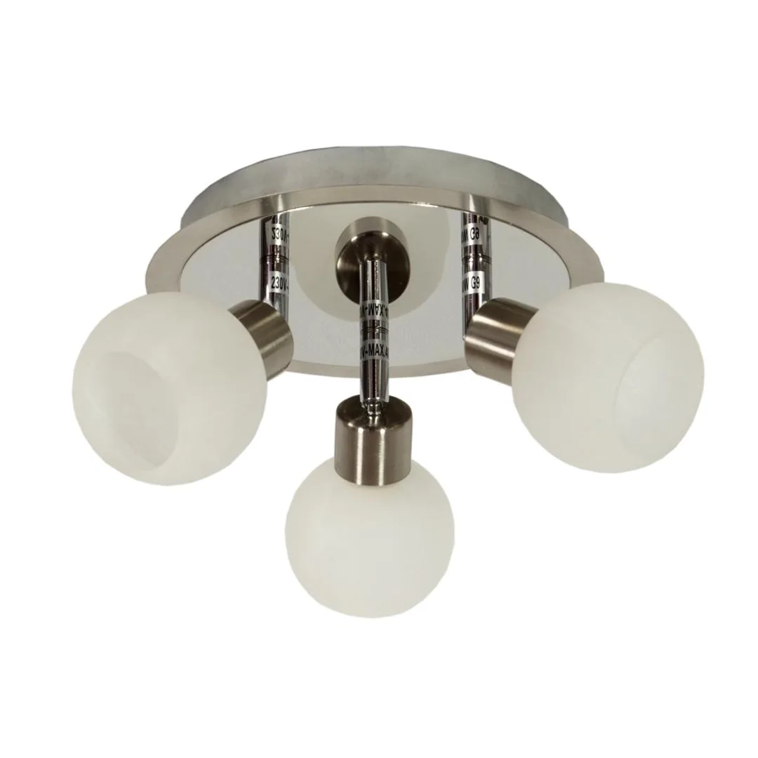 ALABASTER LAMPA SUFITOWA PLAFON 3X40W G9 SATYNA+CHROM