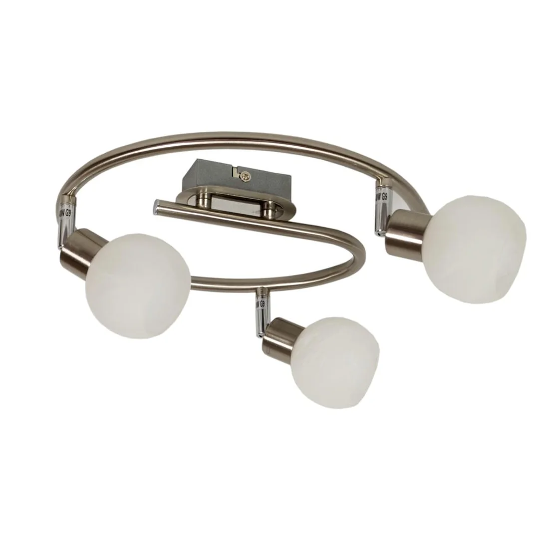 ALABASTER LAMPA SUFITOWA SPIRALA 3X40W G9 SATYNA+CHROM