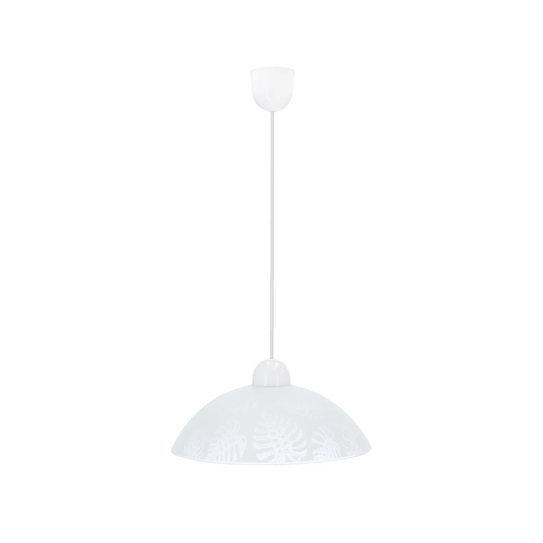 ALCARA LAMPA WISZĄCA 1X60W E27 KLOSZ BIAŁY Z WZOREM
