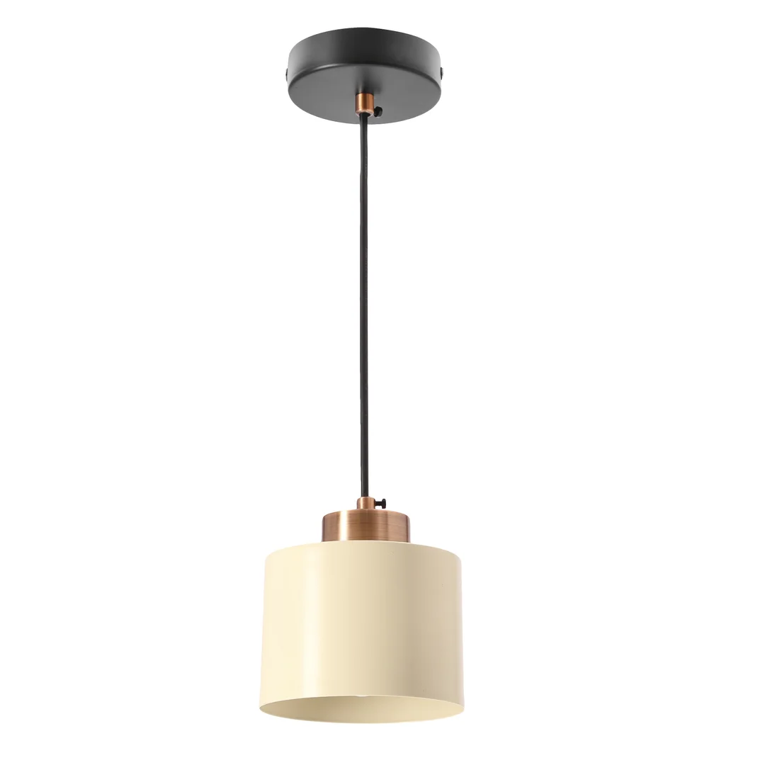 Alora lampa wisząca czarny 1x60W E27 klosz biały