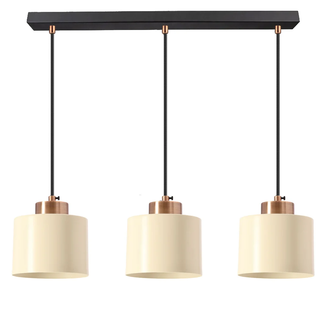 Alora lampa wisząca czarny 3x60W E27 klosz biały