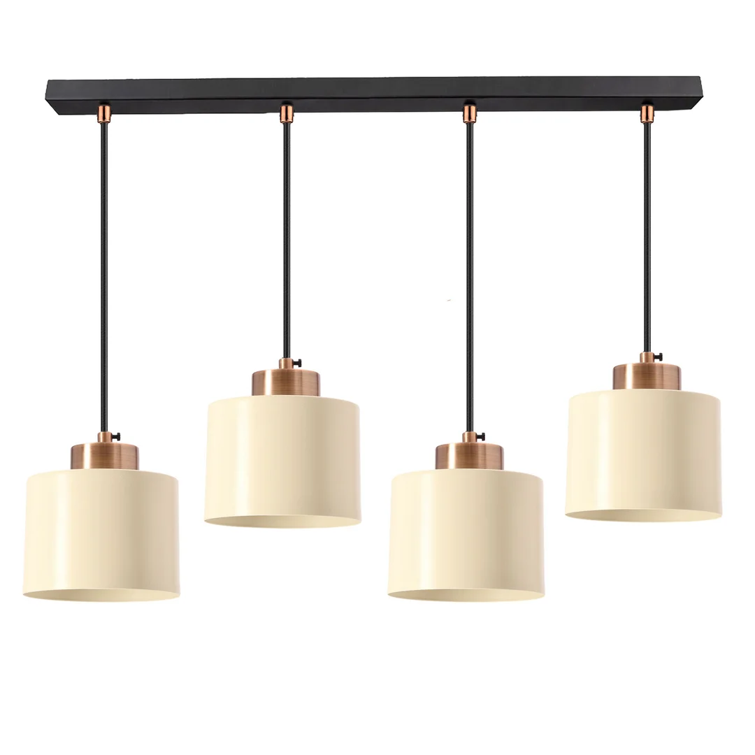 Alora lampa wisząca czarny 4x60W E27 klosz biały