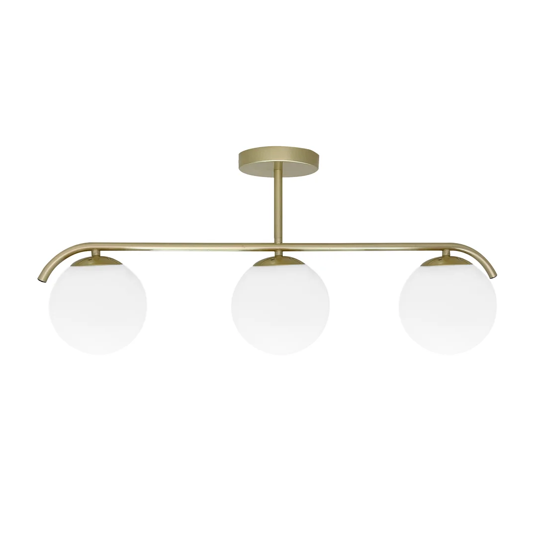 Amadeo lampa sufitowa mosiężny 3x40W E14 klosz biały