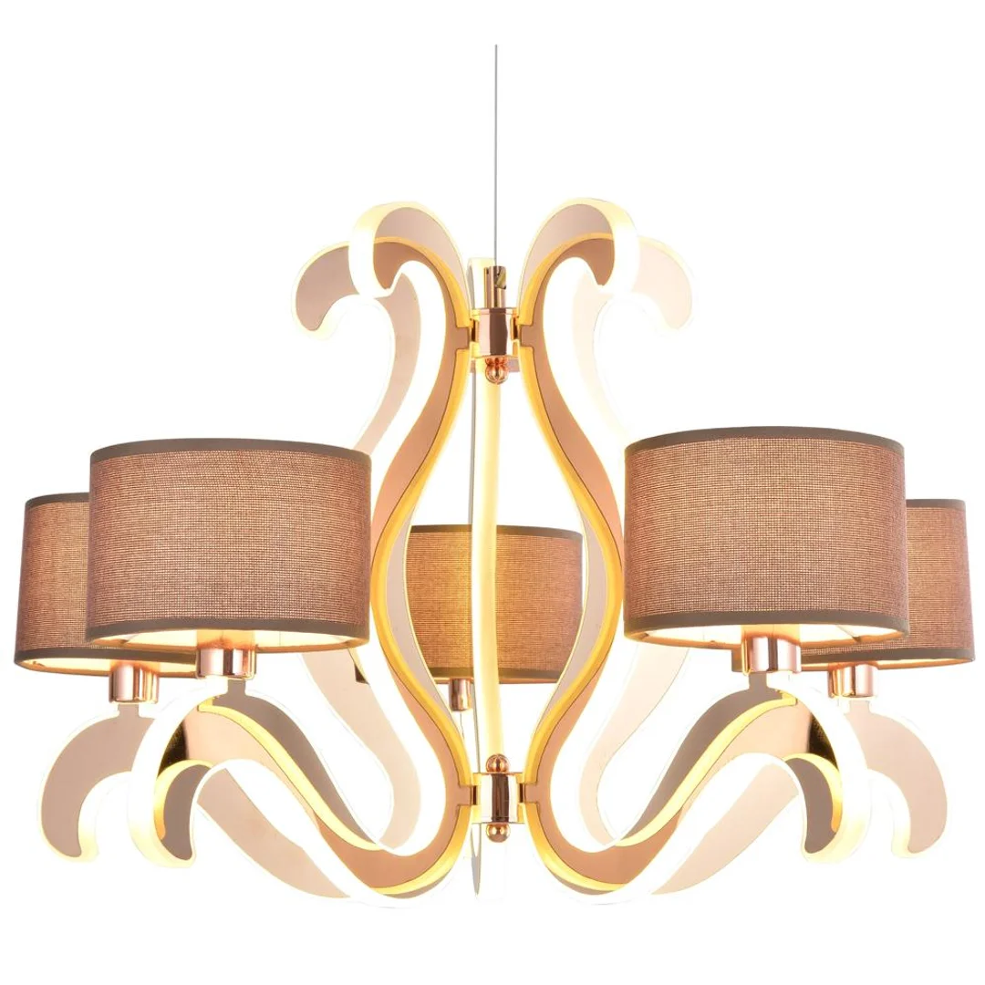 AMBROSIA 3 LAMPA WISZĄCA 5X40W E14 + 43,4W LED MIEDZIANY