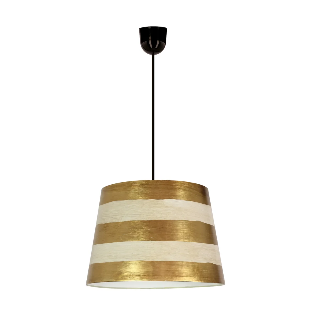 Americano 3 lampa wisząca czarny 35 1x60W E27 abażur beżowo złoty