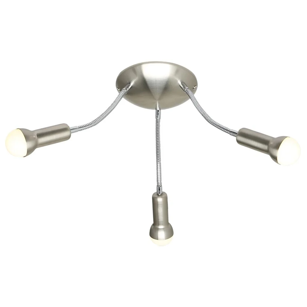 ARC LAMPA SUFITOWA PLAFON 3X40W E14 SATYNA NIKIEL