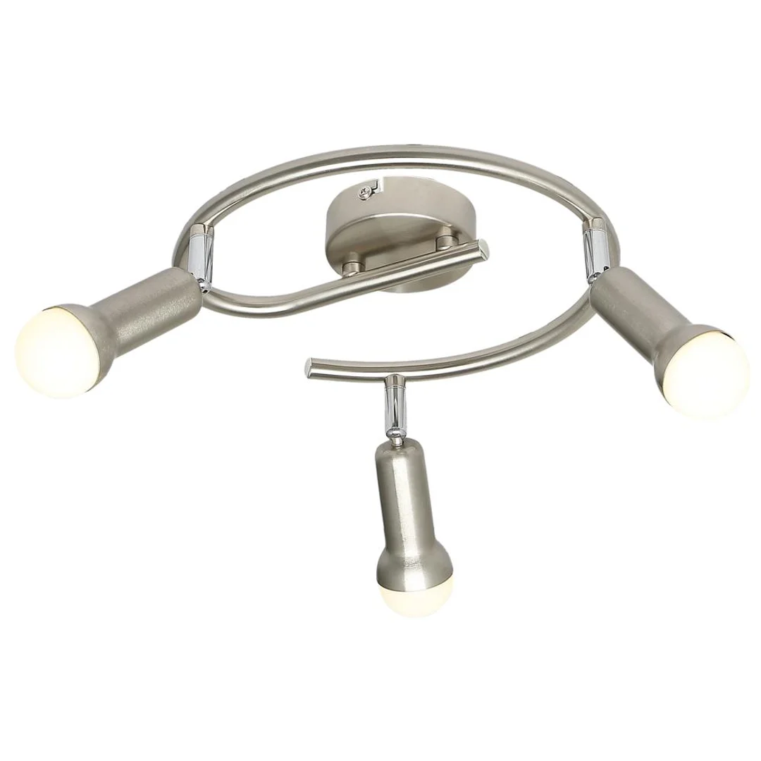 ARC LAMPA SUFITOWA SPIRALA 3X40W E14 SATYNA NIKIEL