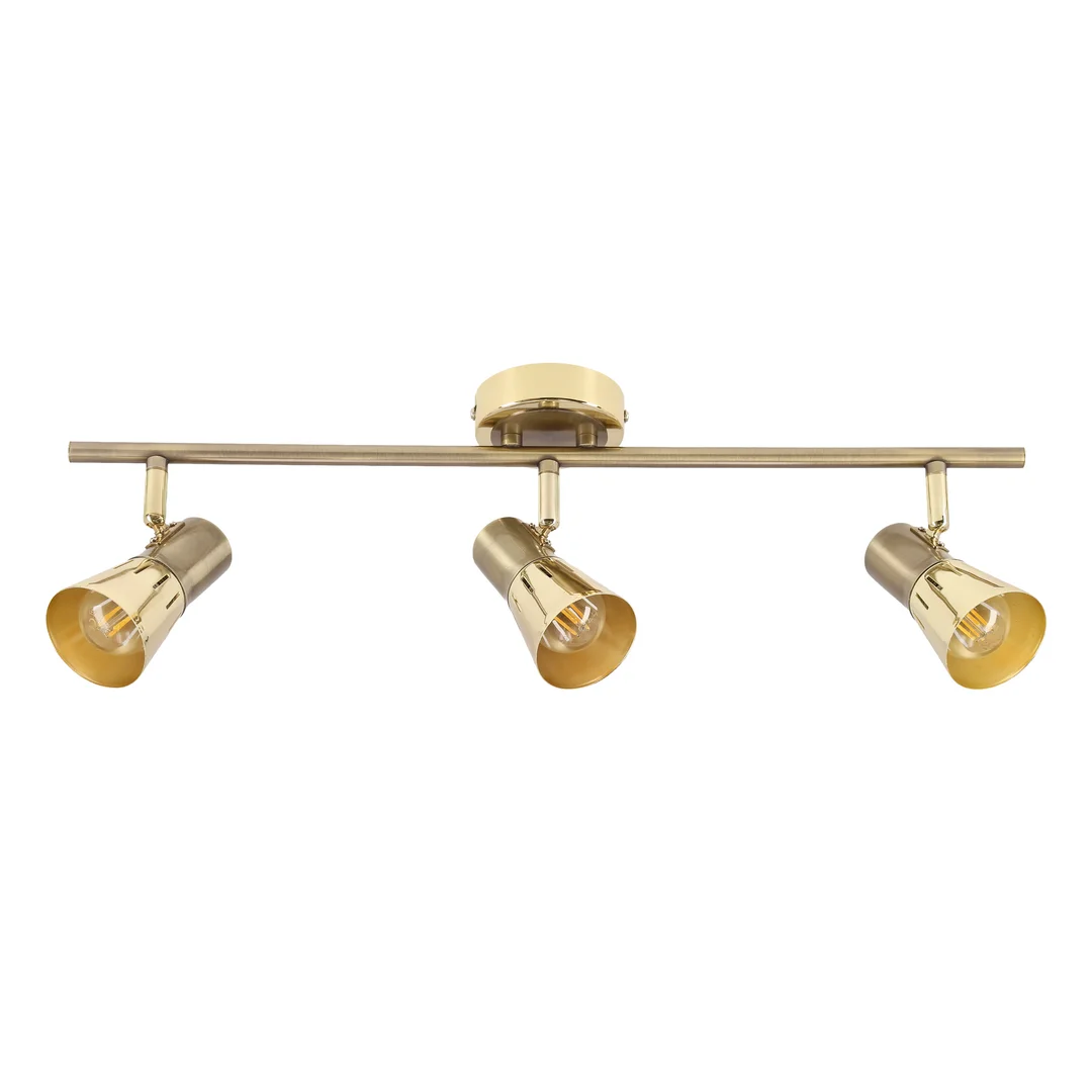 ARENA LAMPA SUFITOWA LISTWA 3*40W R50 E14 ZŁOTO PATYNA