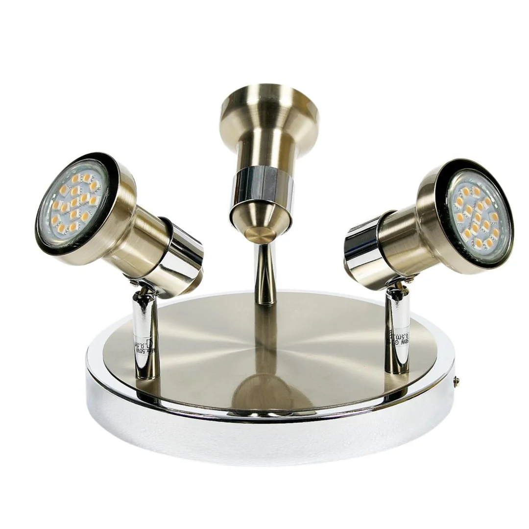 ARKON LAMPA SUFITOWA PLAFON 3X50W GU10 SAT NIKIEL+CHROM BEZ ŻARÓWEK