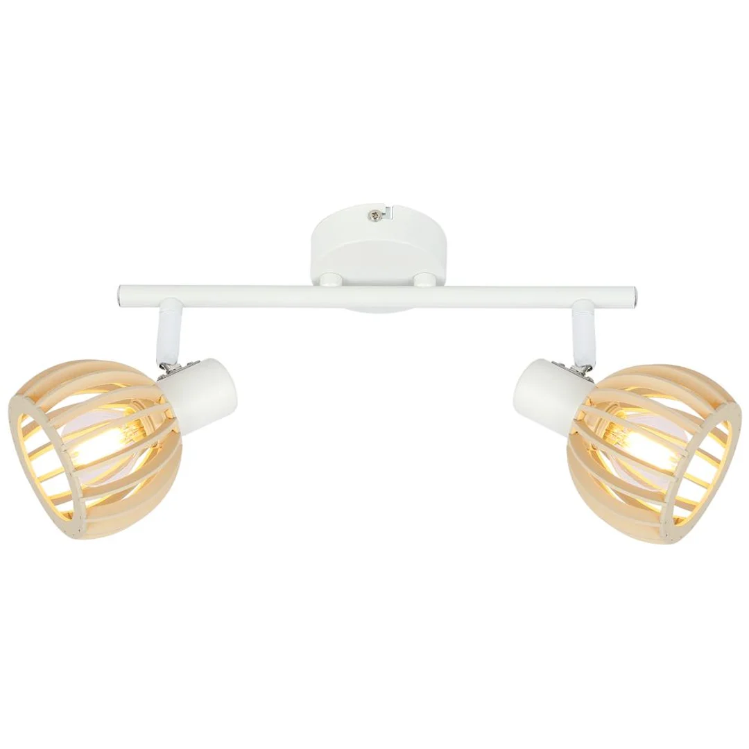 Atarri Lampa Sufitowa Listwa 2X25W E14 Biały+Drewno