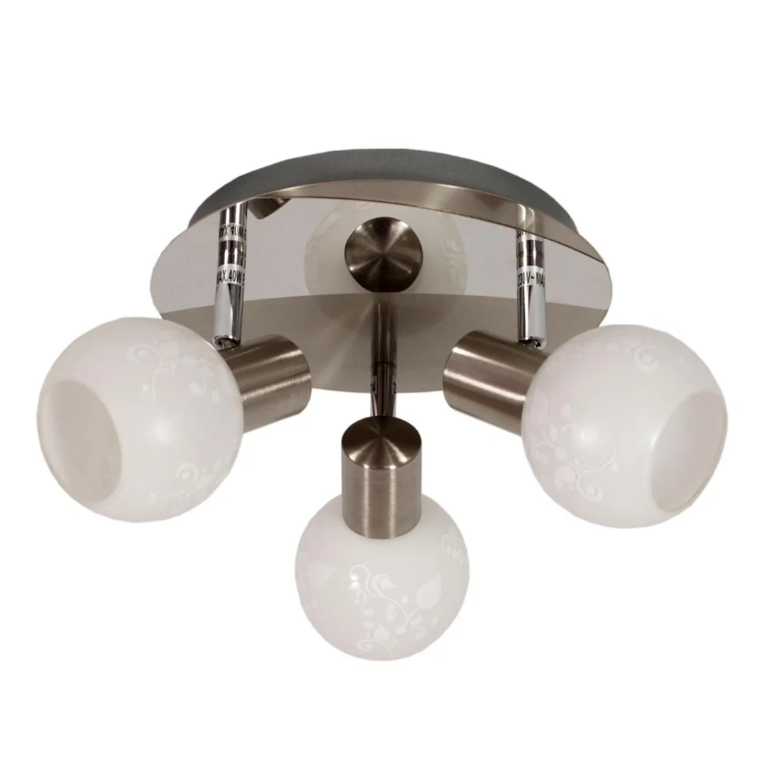 AVILA LAMPA SUFITOWA PLAFON 3X40W E14 SATYNA