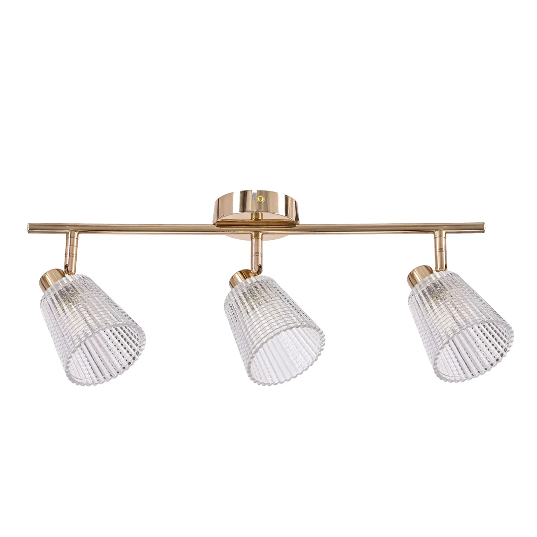BARON lampa sufitowa listwa złoty 3x40W G9 klosz bezbarwny