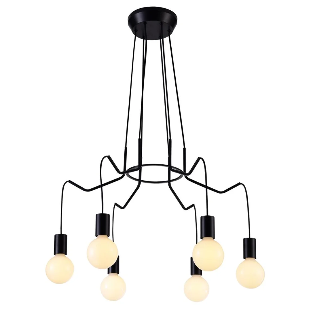 BASSO LAMPA WISZĄCA 6X40W E27 CZARNY MATOWY