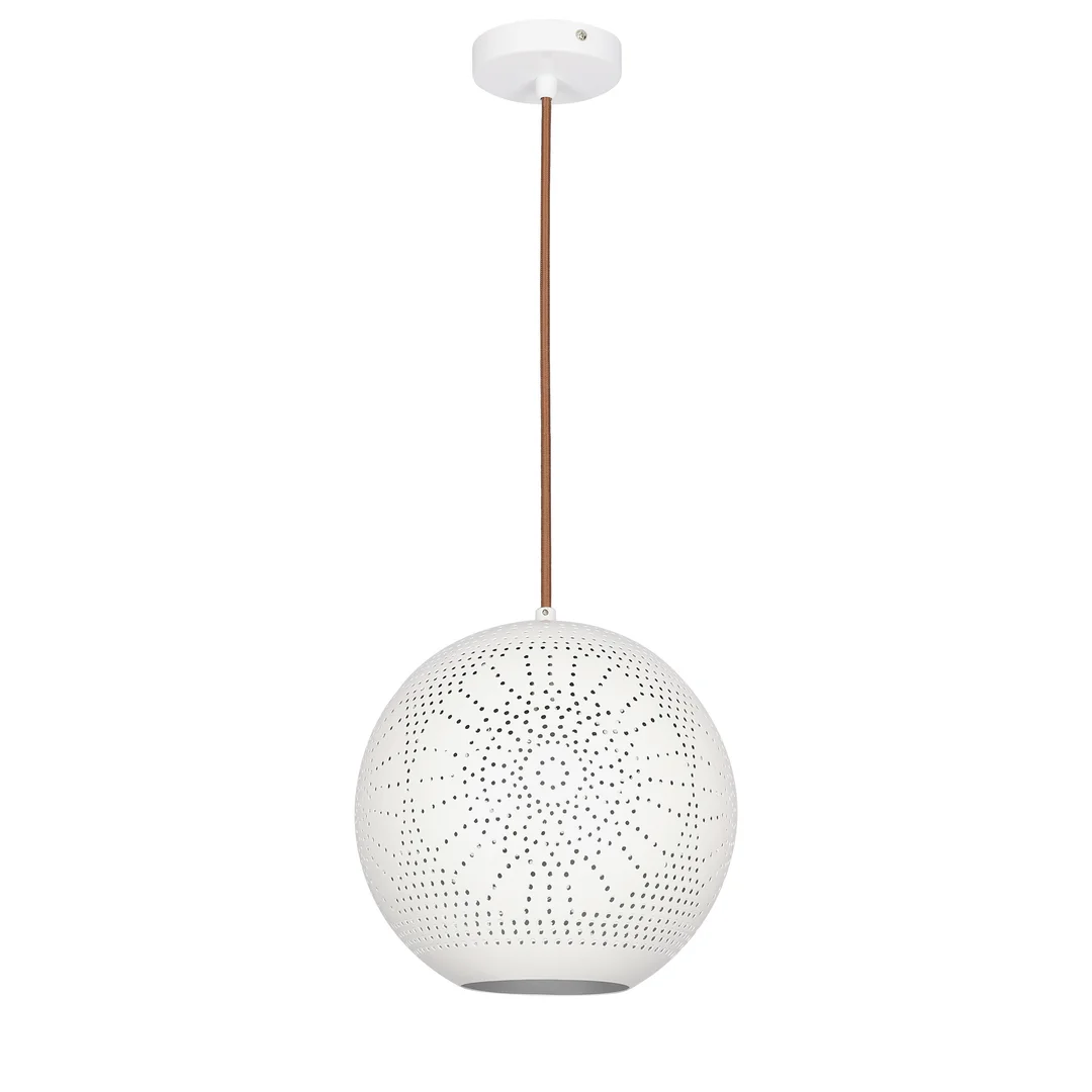 BENE LAMPA WISZĄCA 25 KULA S 1X60W E27 AŻUROWY BIAŁY