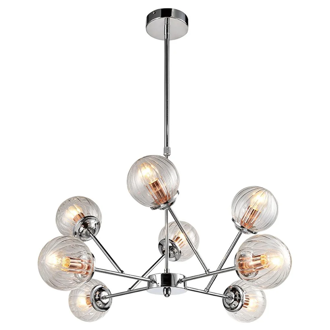 BEST LAMPA WISZĄCA 8X40W E14 CHROM+MIEDŹ
