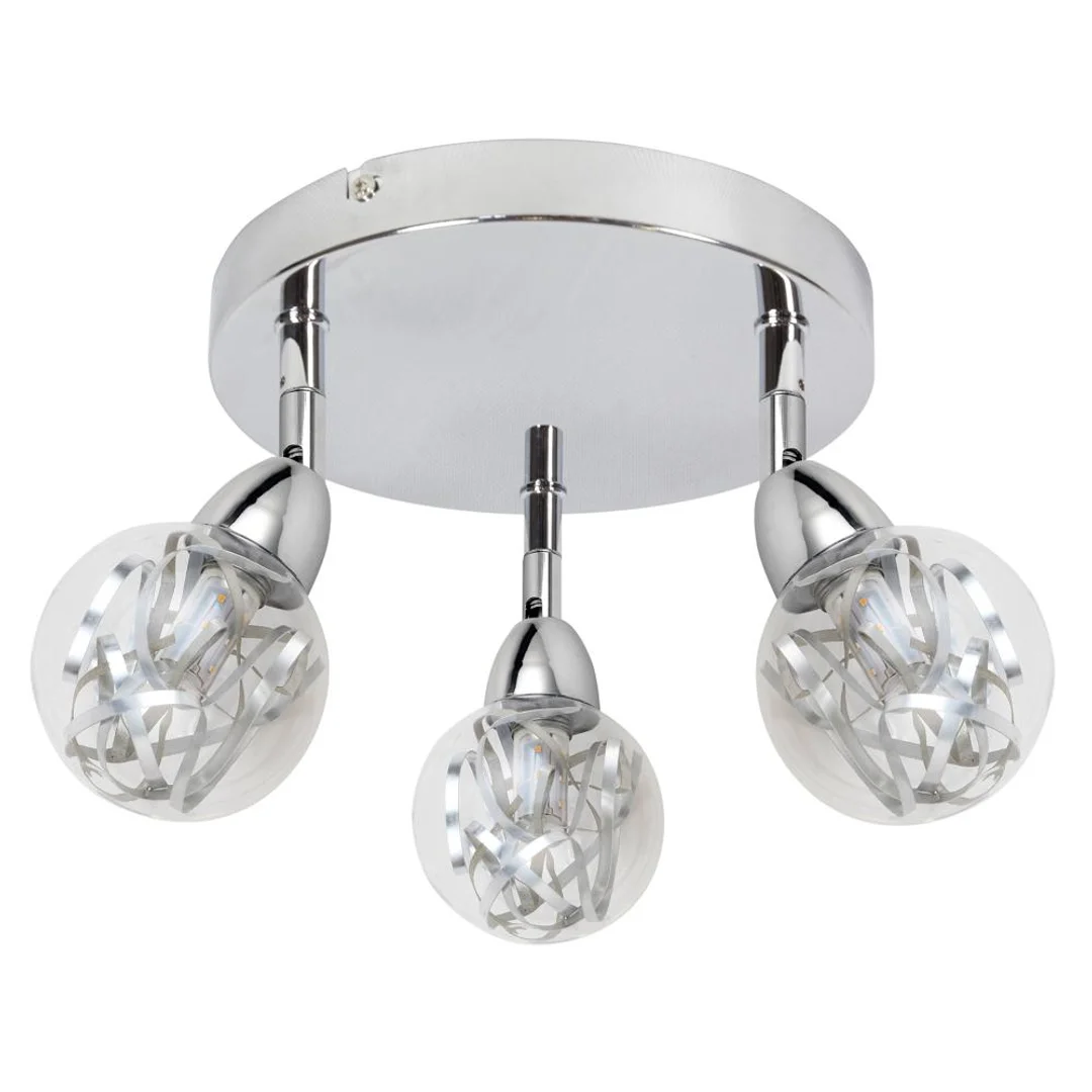 BOLO LAMPA SUFITOWA PLAFON 3X6W LED SMD GŁÓWKA OKRĄGŁA 1E Z PRZEGUBEM KLOSZ WYMIENNY KD SYSTEM CHROM/BEZBARWNY