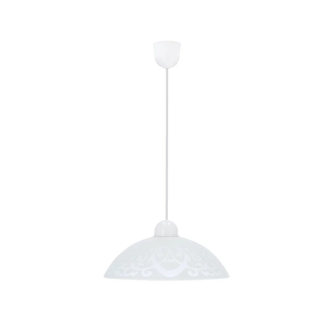 BRONTE LAMPA WISZĄCA 1X60W E27 KLOSZ BIAŁY Z WZOREM