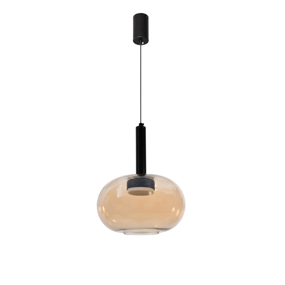 Bueno lampa wisząca czarny 1x9W GX53 klosz bezbarwny+złoty