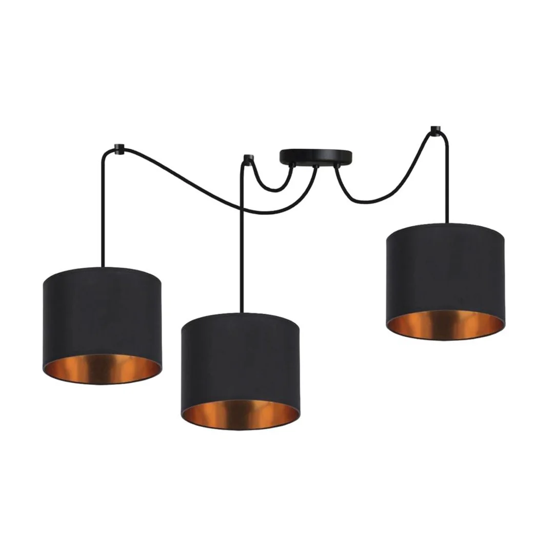 Candida p lampa wisząca czarny 3x40w e27 abażur czarny