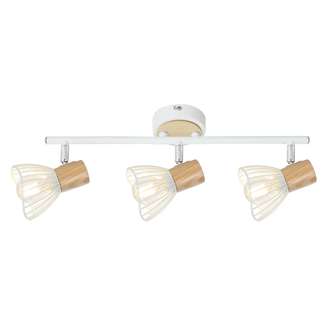 CHILE LAMPA SUFITOWA LISTWA 3XMAX25W E14 BIAŁY + DREWNO