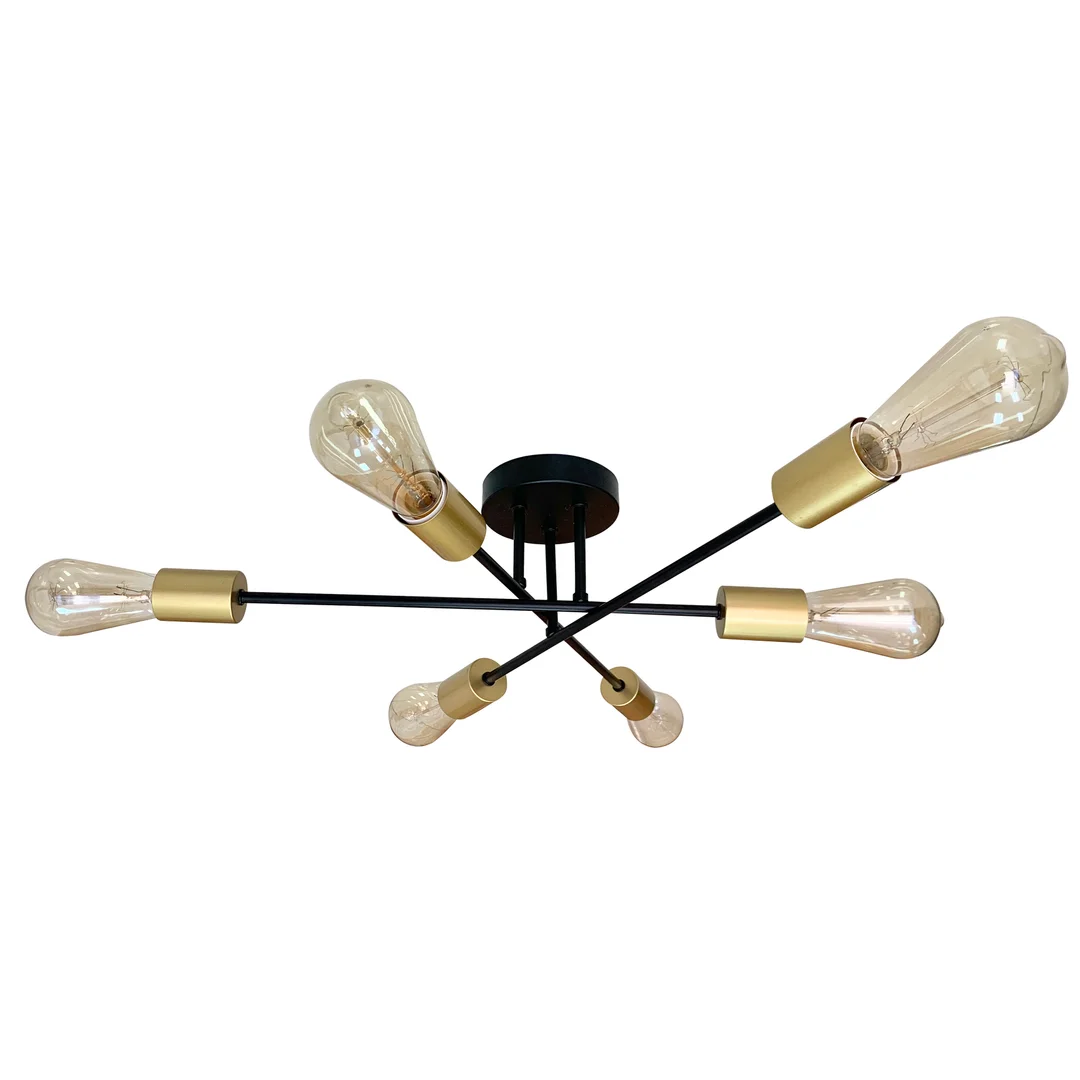 Crespilo lampa sufitowa czarny 6x40w e27