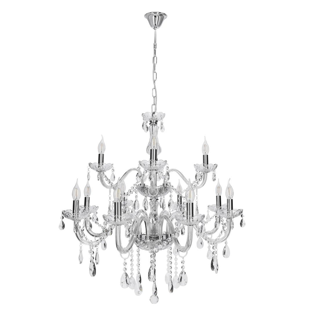 Cristallo lampa wisząca chromowy 12x40W E14 transparentny