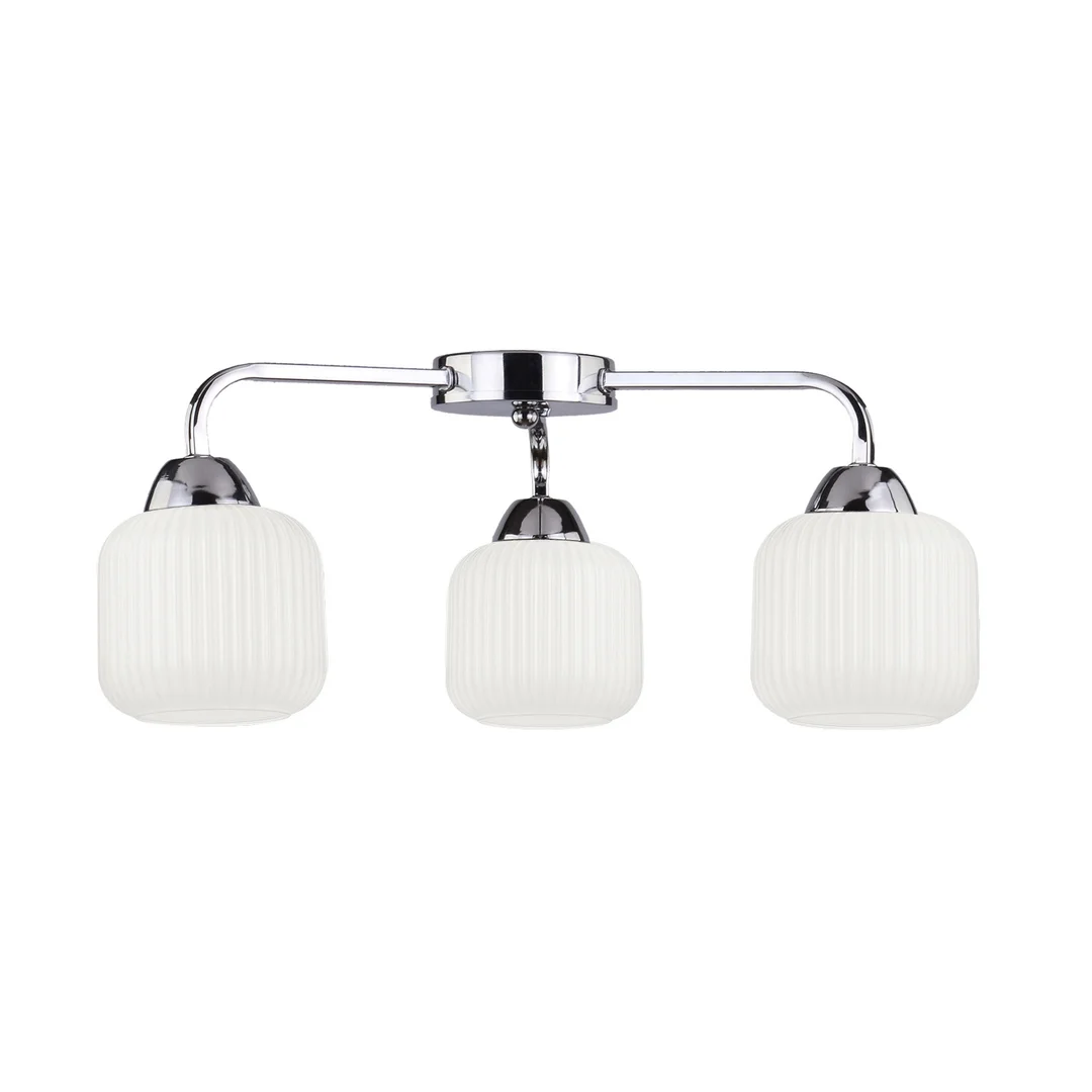 Cromado lampa sufitowa chromowy 3x60W E27 klosz biały