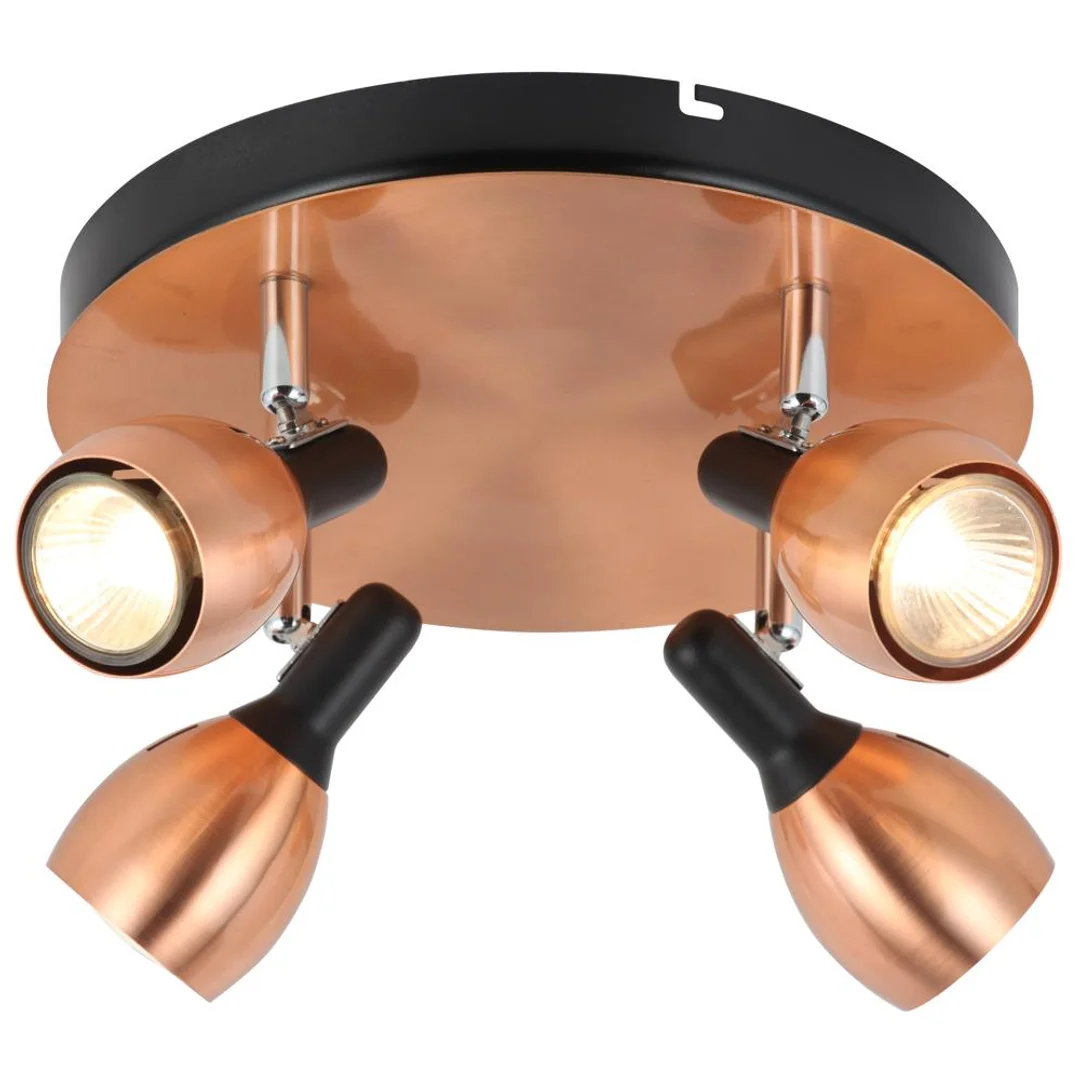 CROSS LAMPA SUFITOWA PLAFON 4X50W GU10 MIEDZIANY
