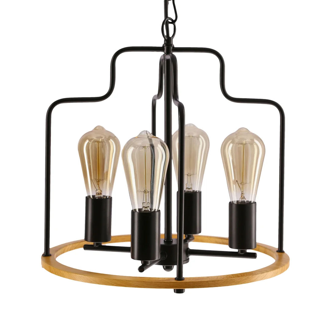 Datus lampa sufitowa czarny 4x40W E27