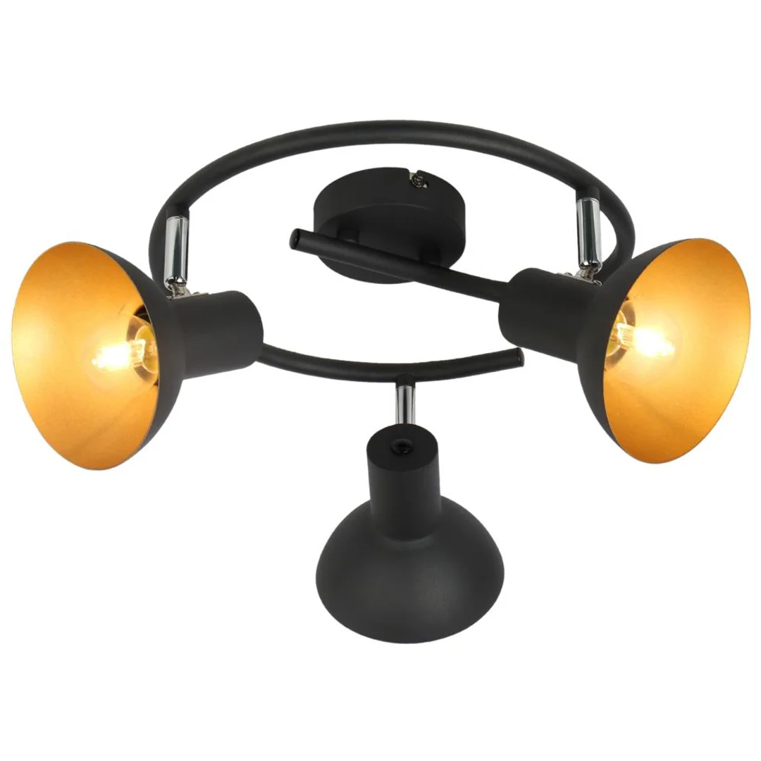 DISO LAMPA SUFITOWA SPIRALA 3X40W E27 CZARNY+ZLOTO
