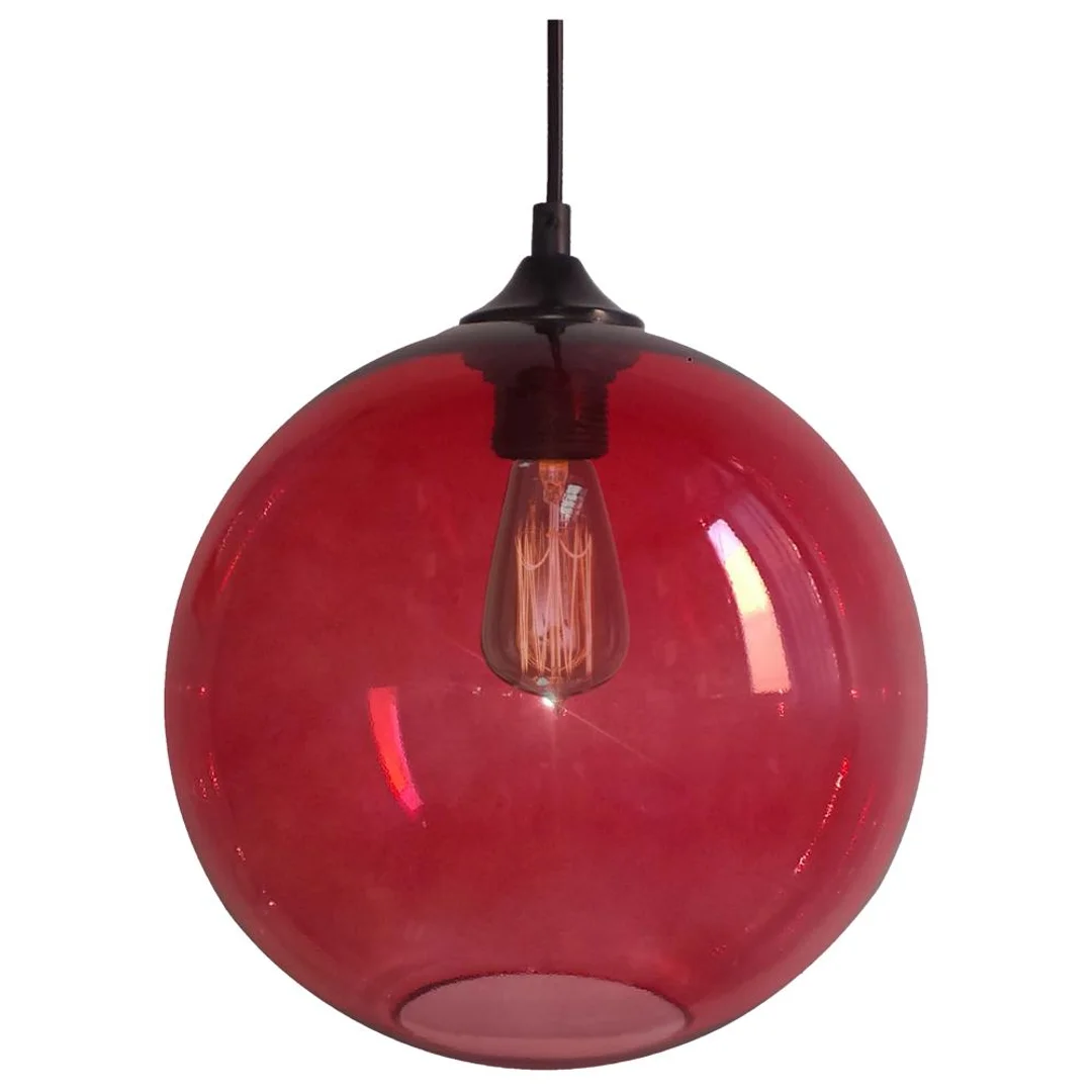 EDISON LAMPA WISZĄCA 25 1X60W E27 CZERWONY + ŻARÓWKA