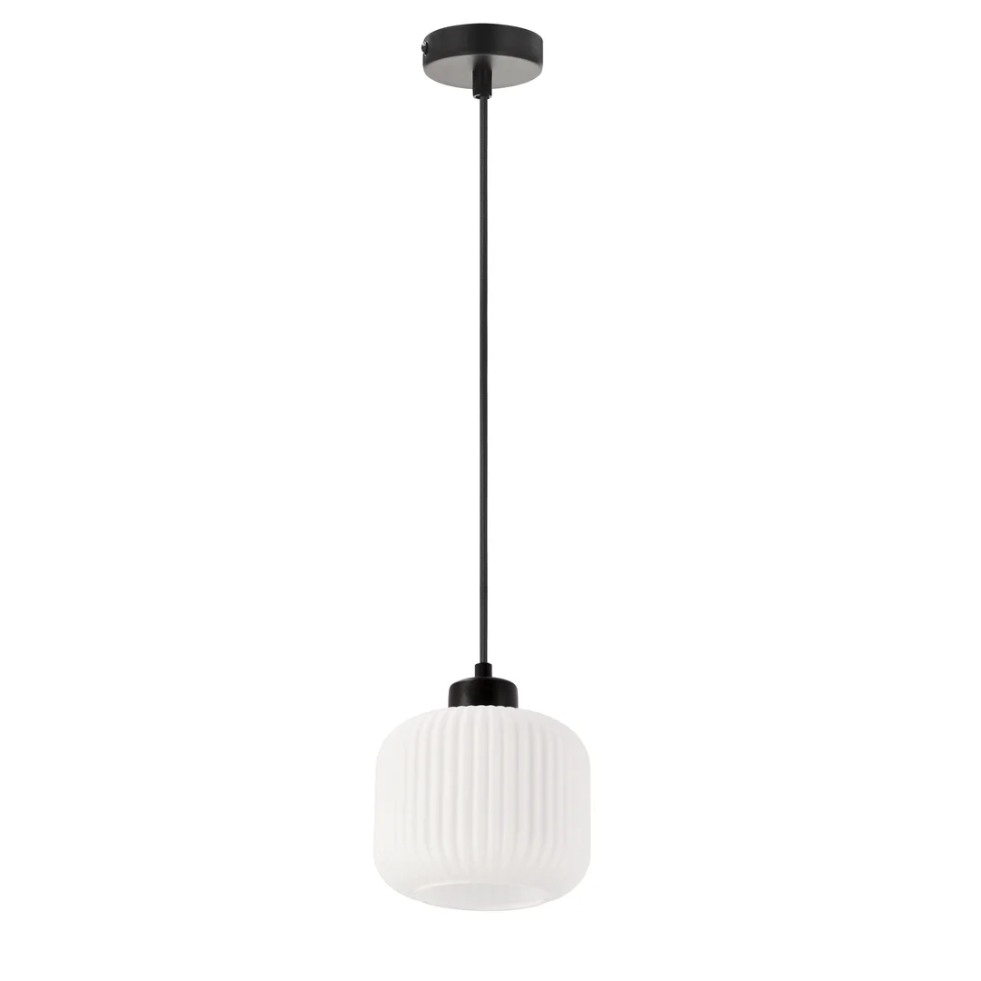 Estilo lampa wisząca czarny 1x40W E27 klosz biały