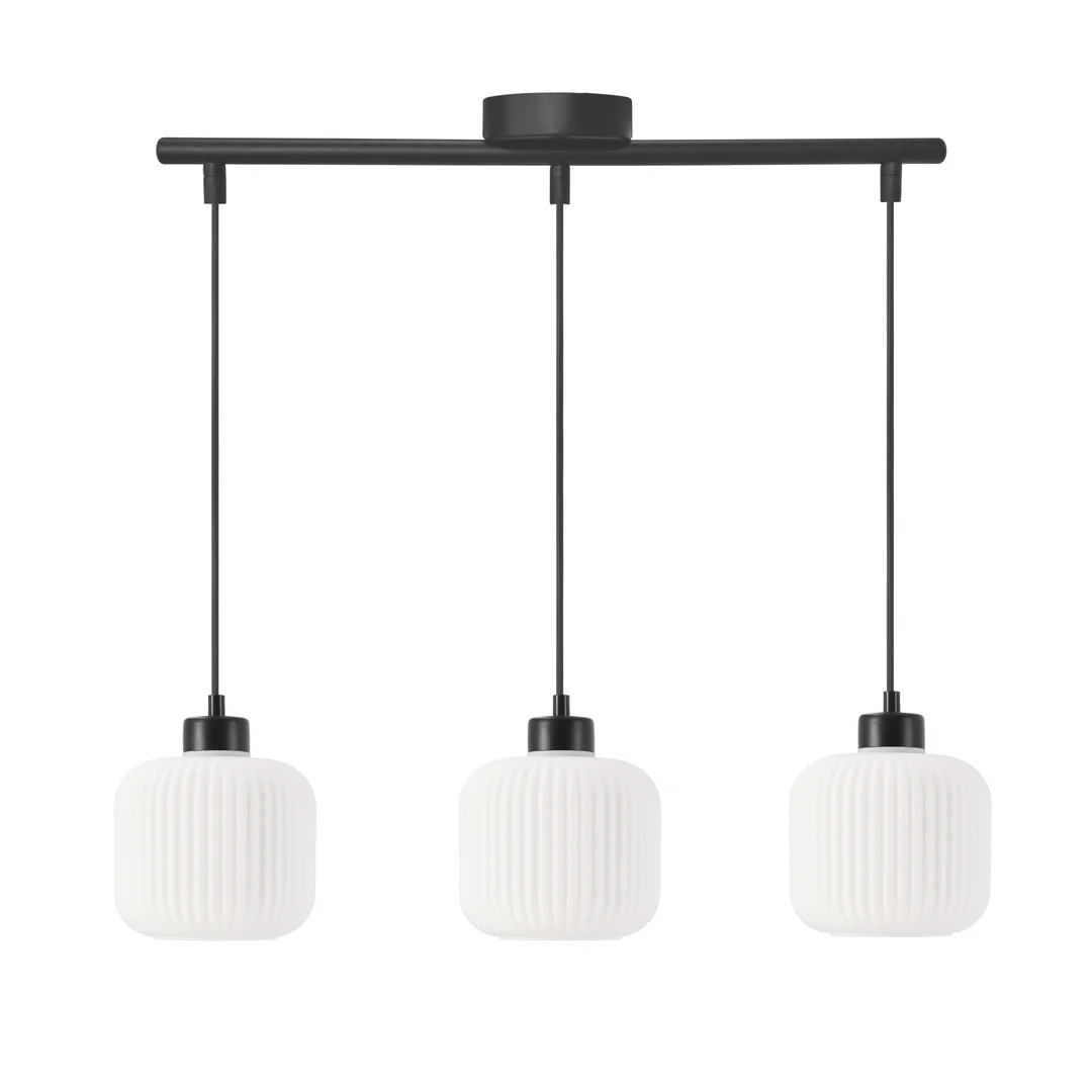 Estilo lampa wisząca czarny 3x40W E27 klosz biały