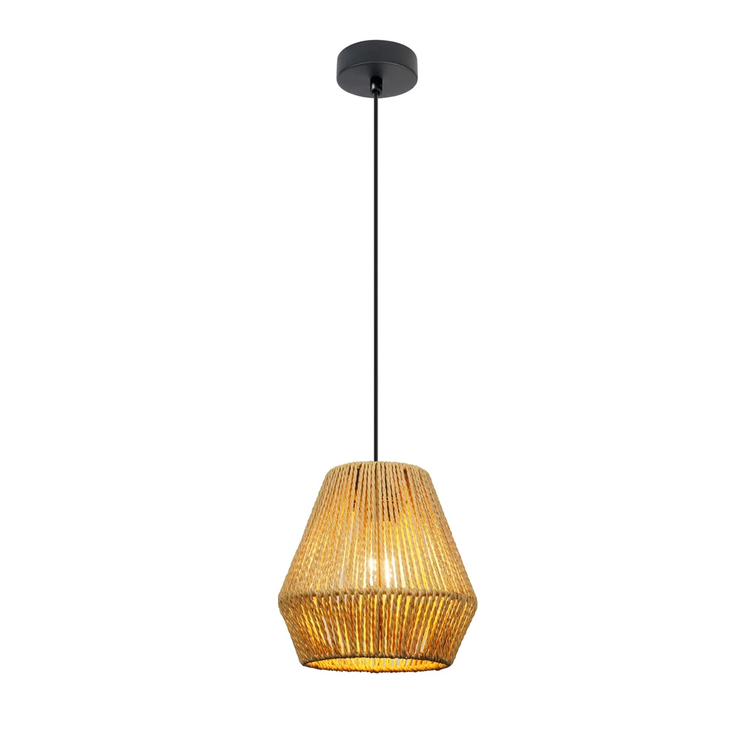 ETNOS lampa wisząca czarny 1x40W E27 klosz beżowy