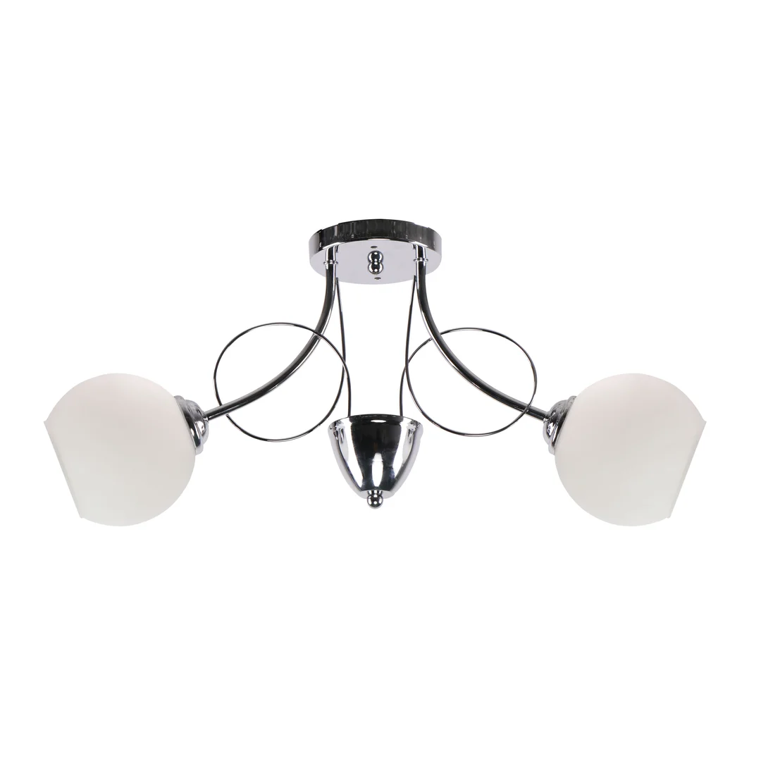 Fanta lampa sufitowa chromowy 2x40W E27 klosz biały