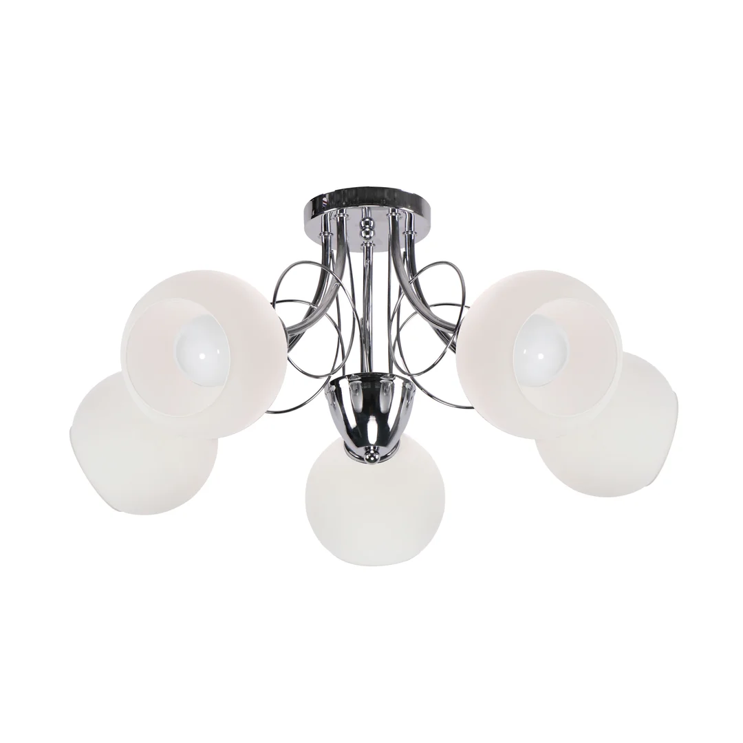 Fanta lampa sufitowa chromowy 5x40W E27 klosz biały