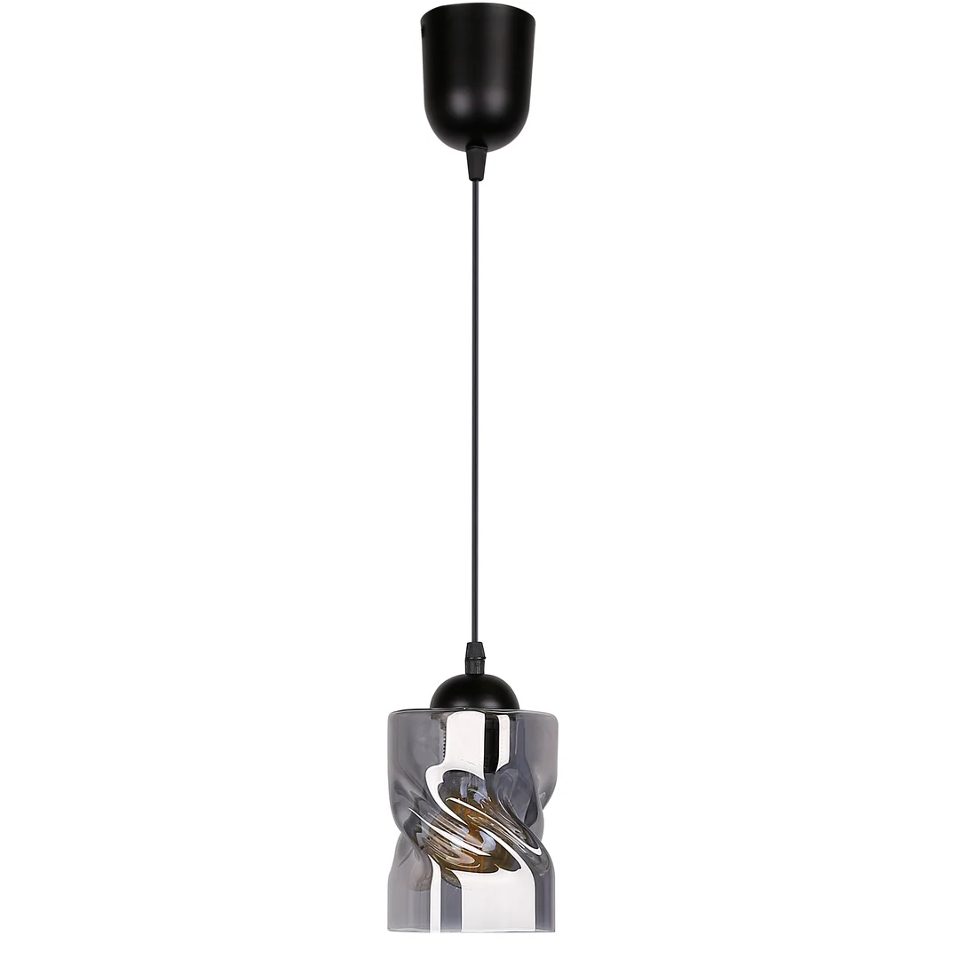 Felis lampa wisząca czarny 1x60w e27 klosz dymiony