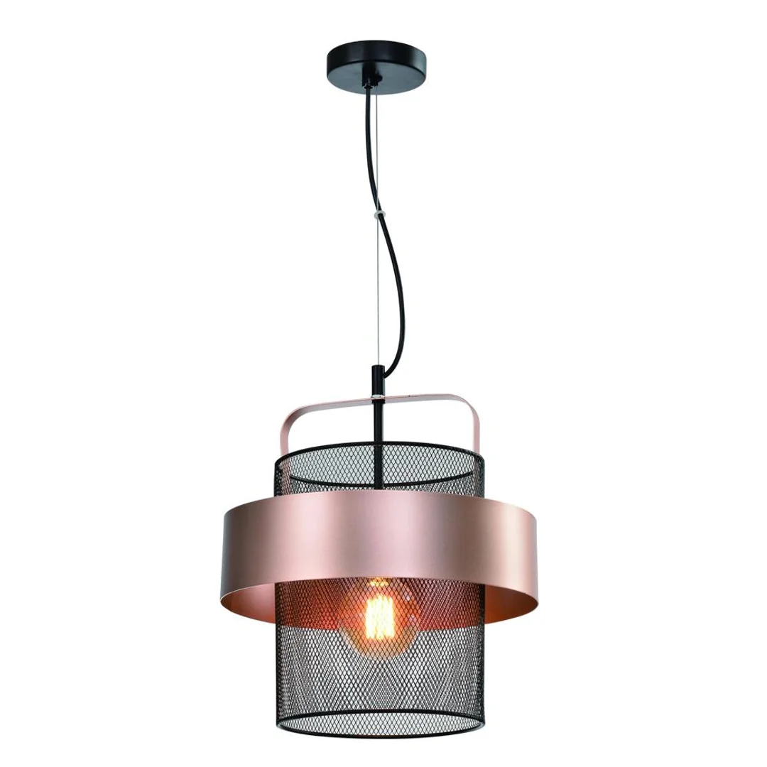 Fiba lampa wisząca czarny 1x40w e27 klosz miedziano czarny