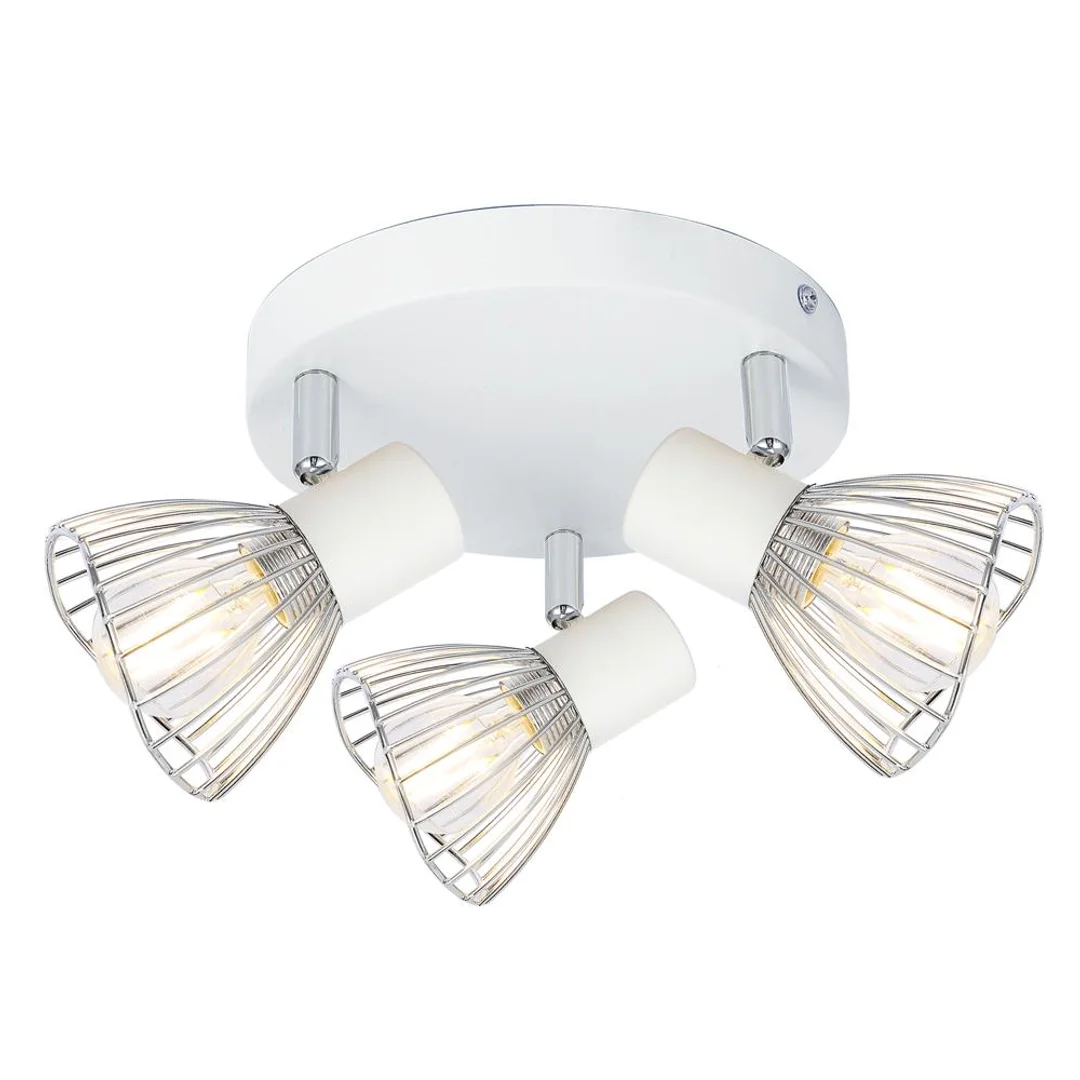 FLY LAMPA SUFITOWA PLAFON 3X40W E14 BIAŁY/CHROM