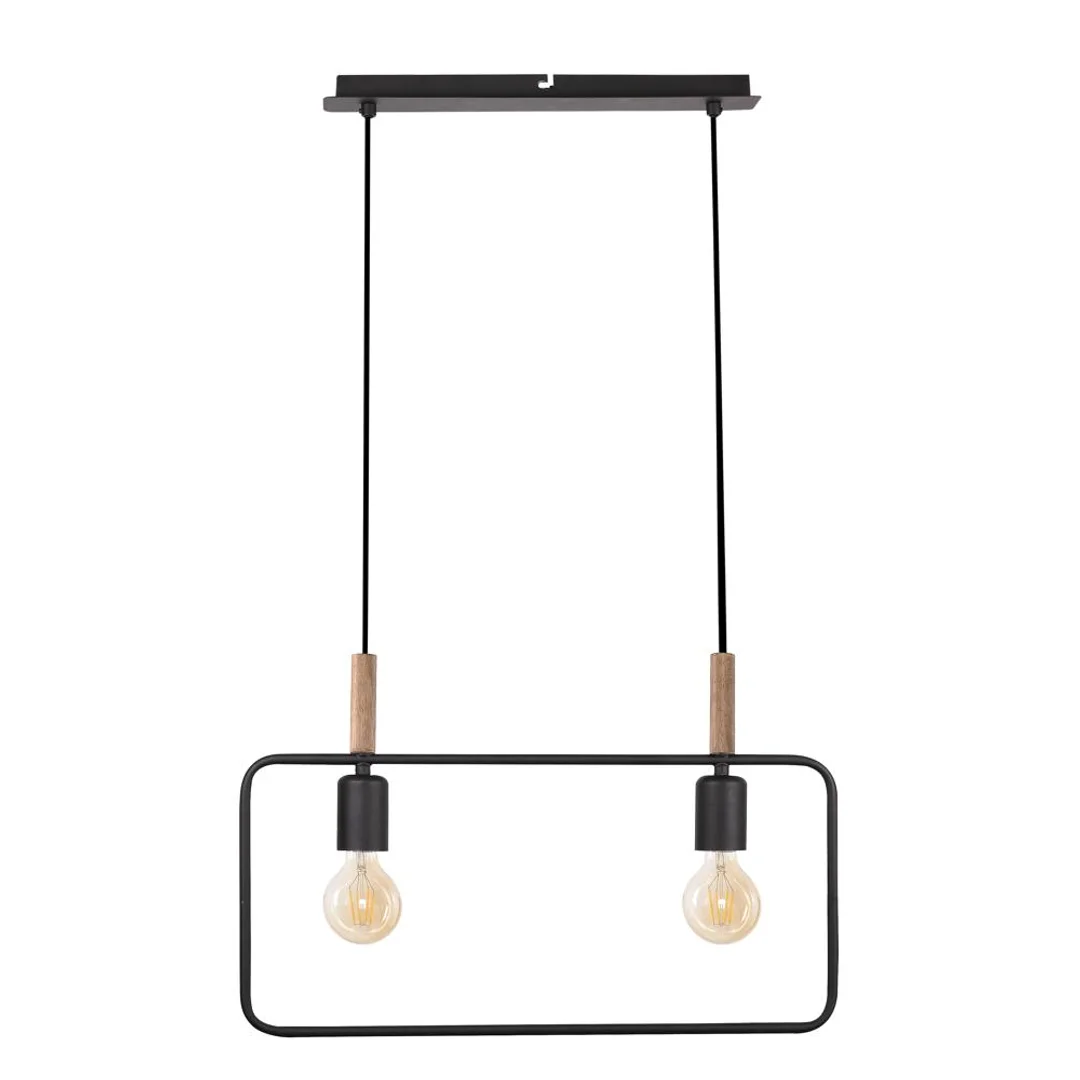 FRAME LAMPA WISZĄCA 2X60W E27 CZARNY