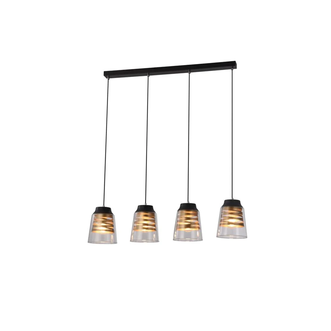 FRESNO LAMPA WISZĄCA CZARNY 4X60W E27 KLOSZ BEZBARWNY