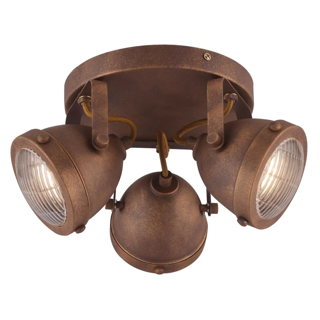 FRODO LAMPA SUFITOWA PLAFON 3X40W GU10 RDZAWY