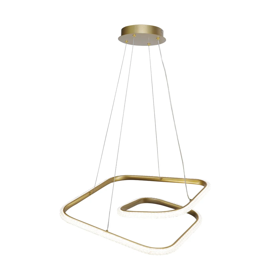 FUERTE lampa wisząca złoty 32W LED 3000, 4000, 6000K kryształki bezbarwne