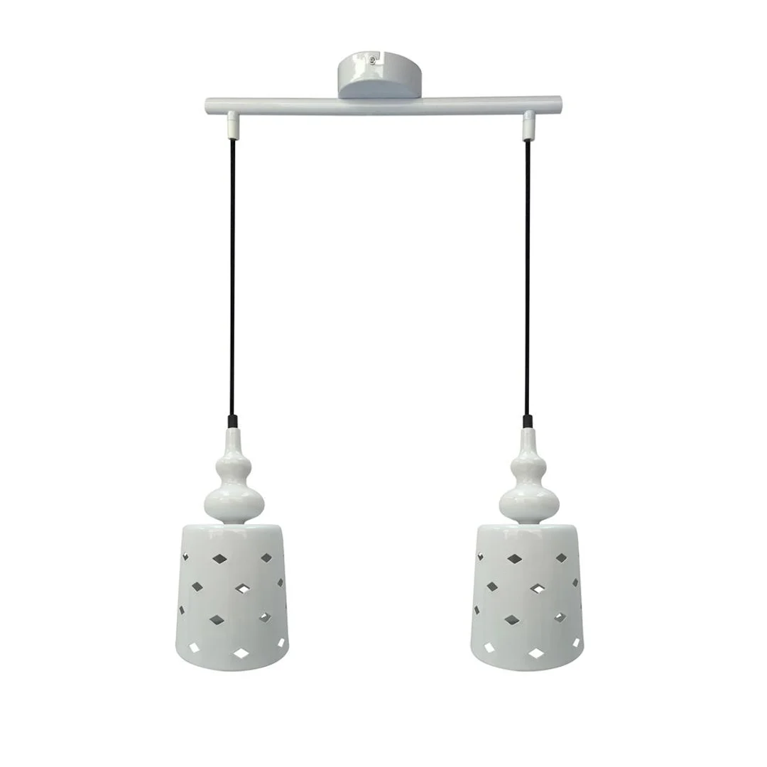 HAMP LAMPA WISZĄCA 2X60W E27 BIAŁY