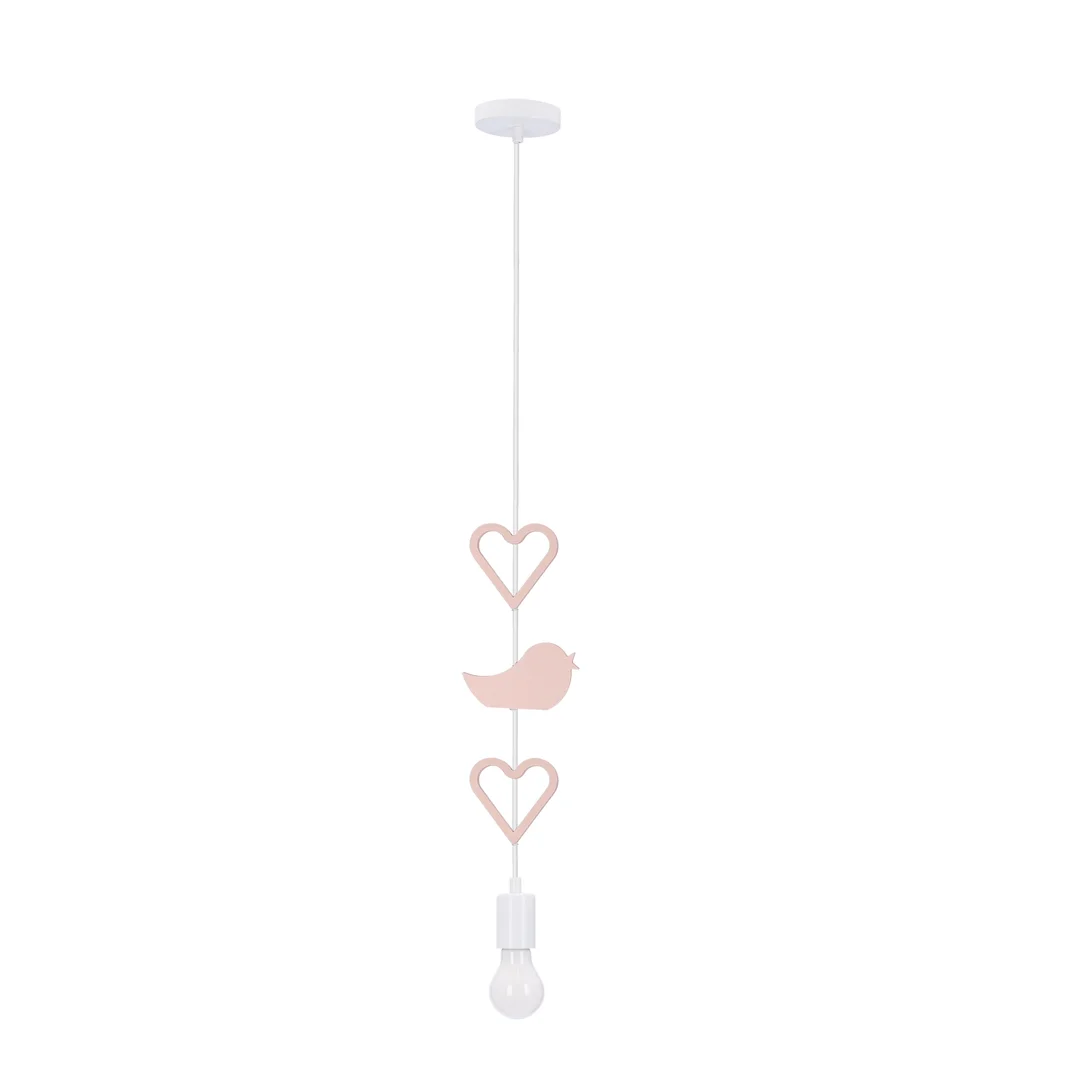 Heart BH Lampa Wisząca 1X20W E27 IQ Kids Różowy