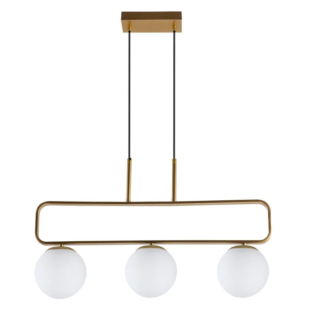 Jove lampa wisząca mosiądz 3x20w g9 klosz biały
