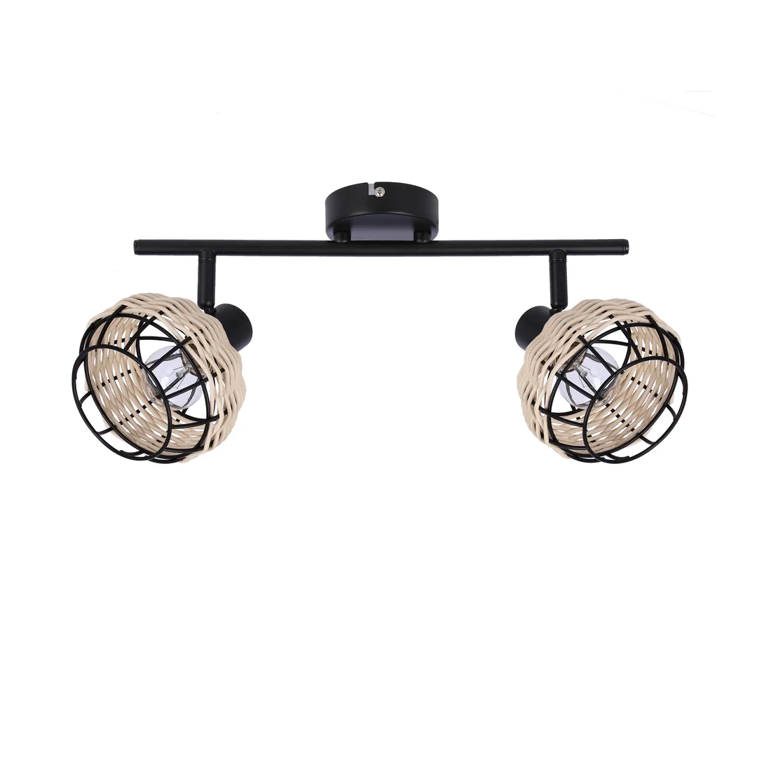 Juicy lampa sufitowa listwa czarny 2x40W E14 klosz czarny
